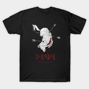 Flooded Tomb - Compendium - White & Red w/ Back Logo T-Shirt